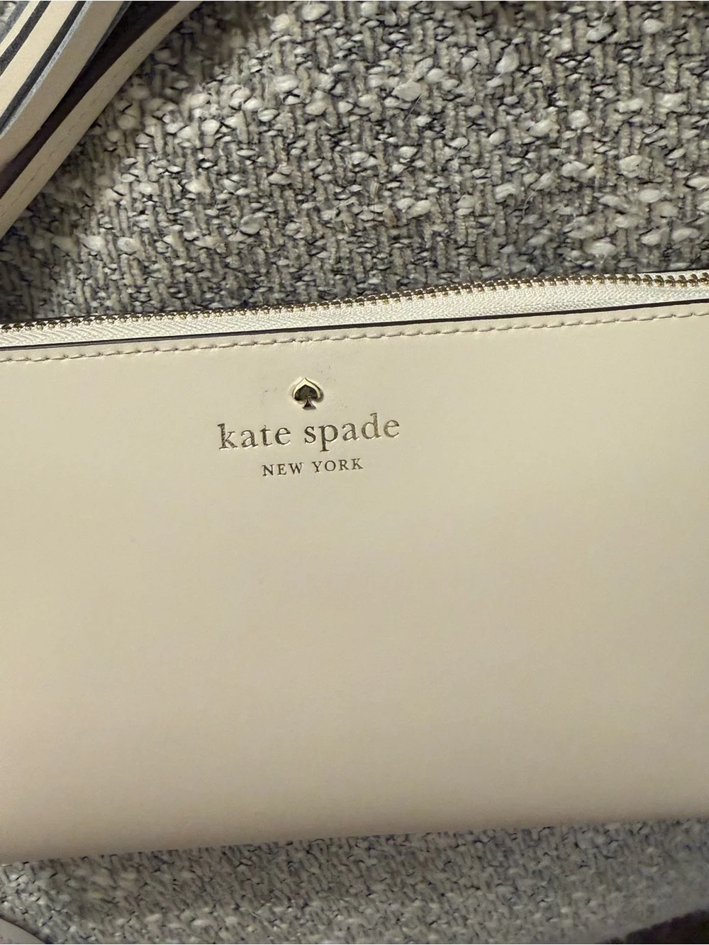 kate spade Ivy Streer Cream Leather Crossbody with Gold Hardware